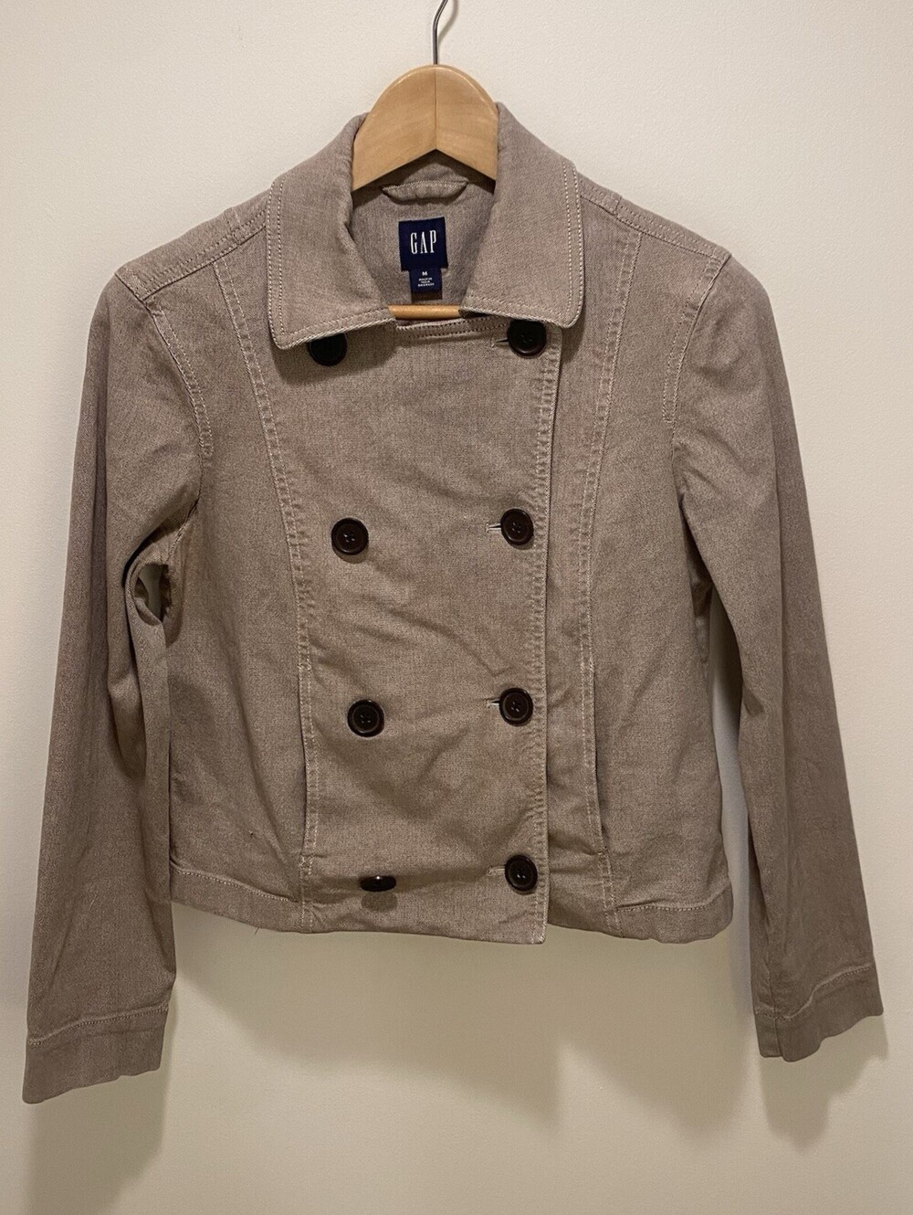 Vintage Gap Womens Brown Y2K Canvas Military Jacket Size Medium